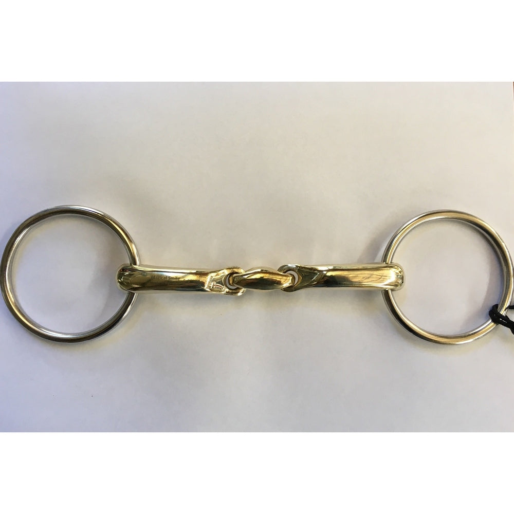 SS Oval Link Loose Ring Curved Snaffle Bit 5.5"
