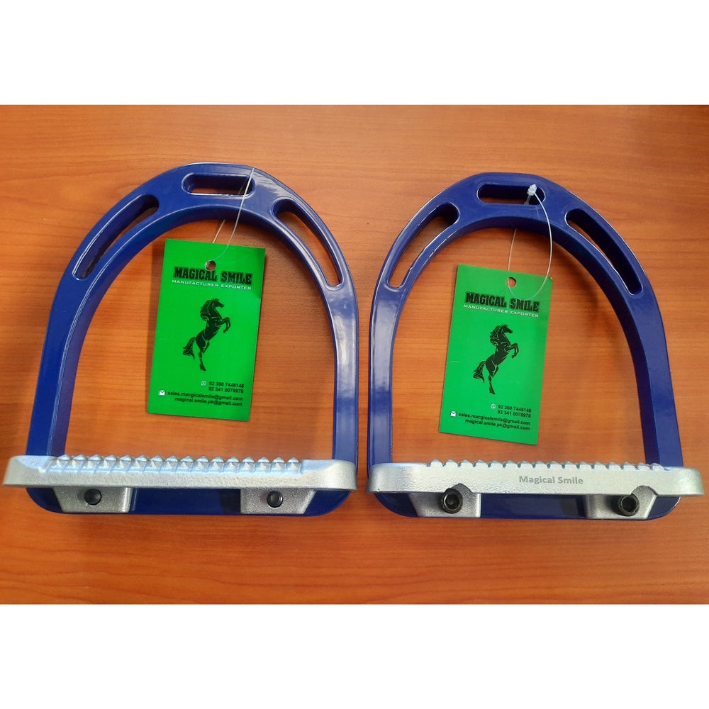JIN Stirrups Navy/Silver 4.5"