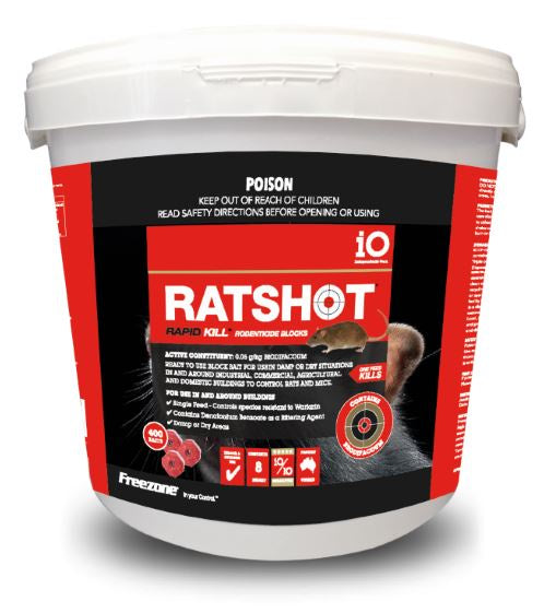 iO Ratshot Rapid Kill Red Block 2kg Active: Brodifacoum
