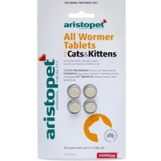 Aristopet Cat/Kitten All Wormer Tablet - Card of 4 x 5kg Tablets