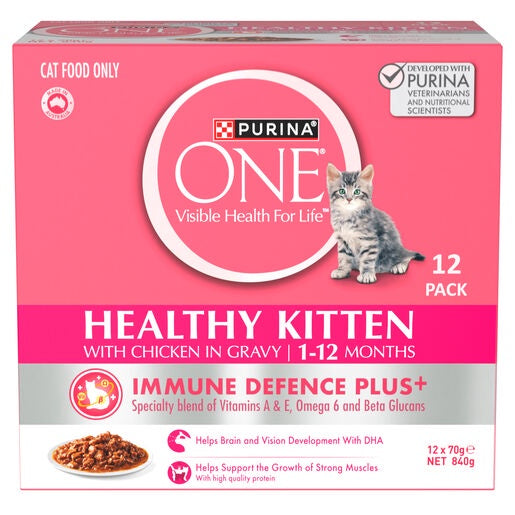 Purina One Kitten Chicken Pouch 70g 12 Pack