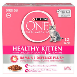 Purina One Kitten Chicken Pouch 70g 12 Pack