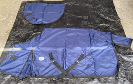 1200D Detachable Neck Rainsheet Navy 5’9