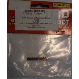 Metal Finch Leg Bands - 10 Pack Numbered