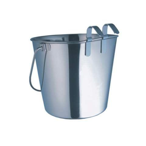 Stainless Steel Flat Sided Bucket with Hooks 2.2L