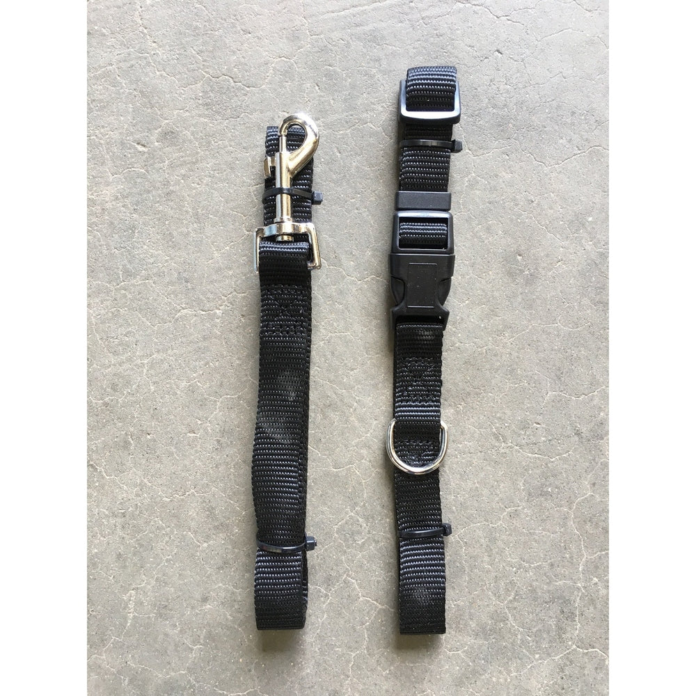 Nylon Leash and Collar BUNDLE - Black