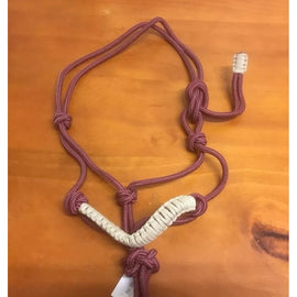 Rope Halter Burgundy and Cream