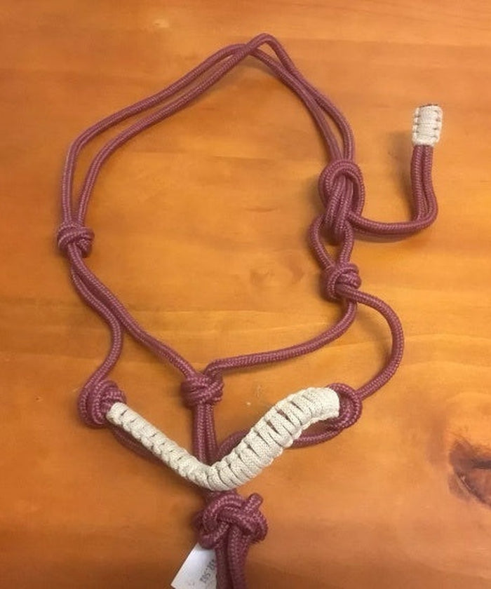 Rope Halter Burgundy and Cream