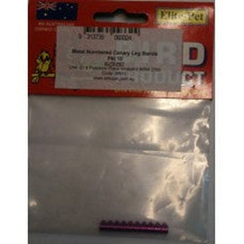 Metal Canary Bird Leg Bands 10 Pack Numbered