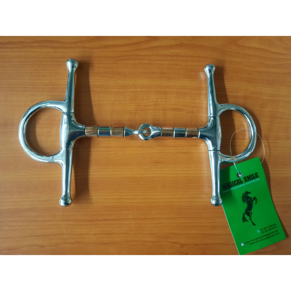 SS Full Cheek Copper Roller Snaffle Bit 5"