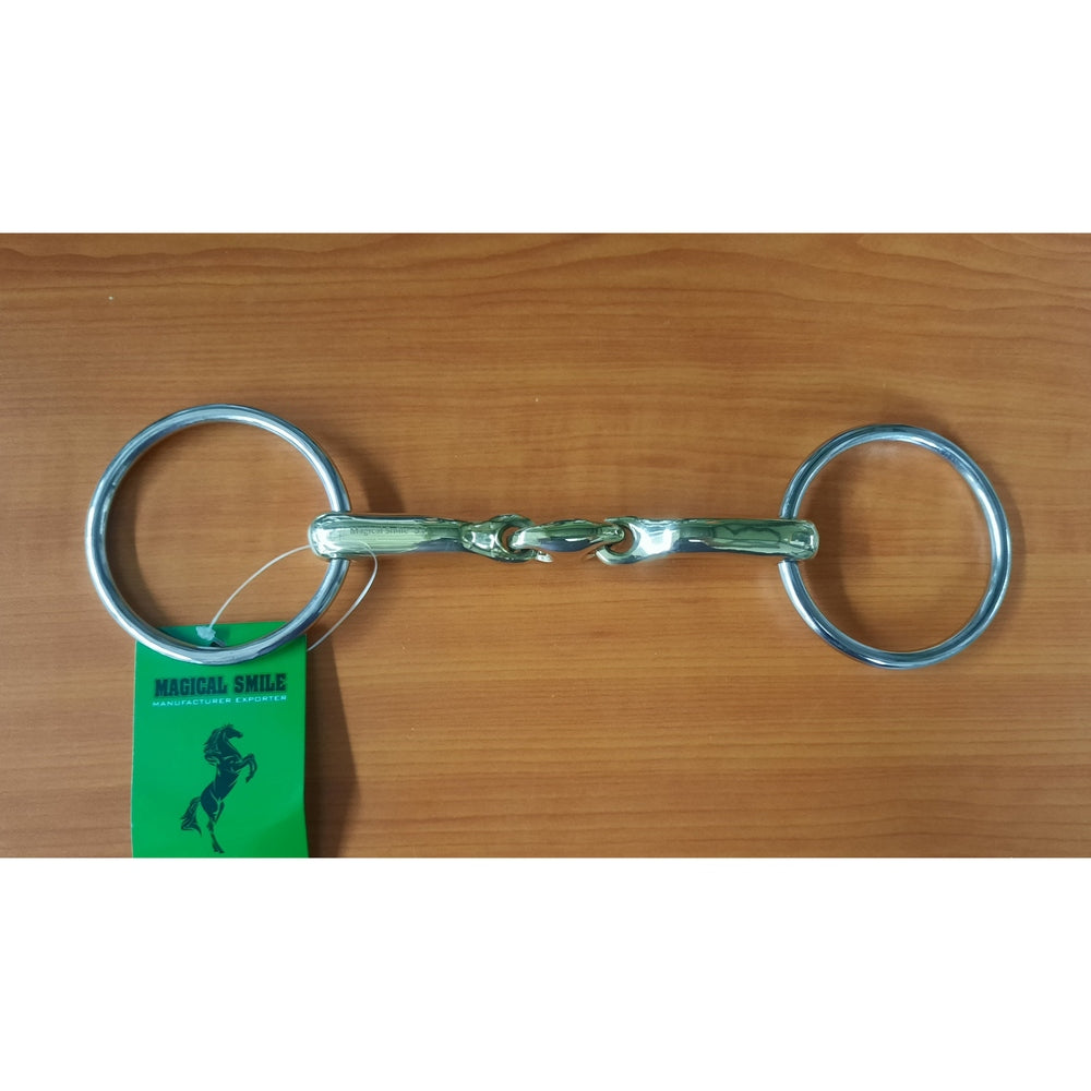 SS Oval Link Loose Ring Curved Snaffle Bit 5"