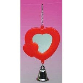 Heart Shape Mirror with Bell Bird Toy