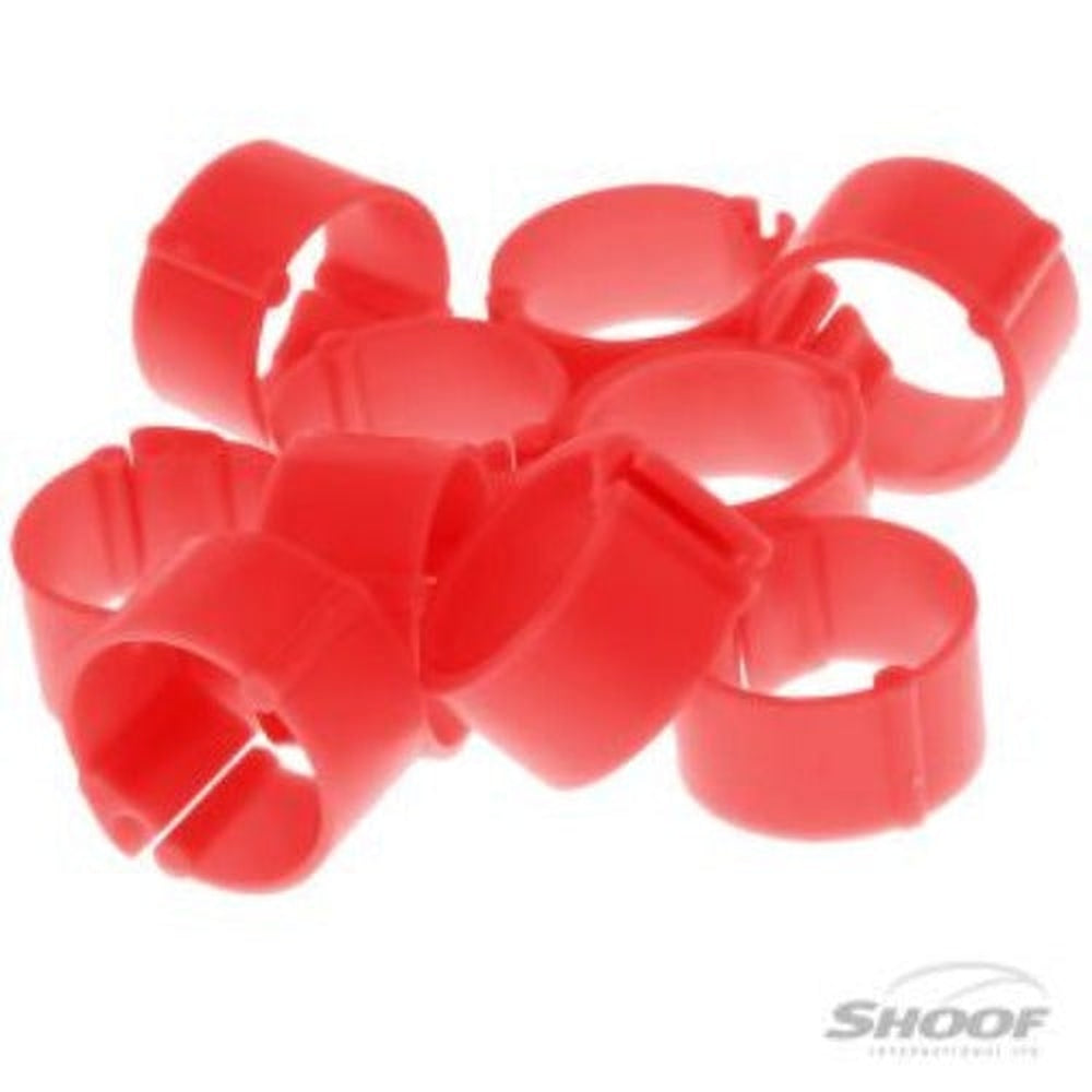 Poultry Leg Band Clip-on 9mm 10pk Red