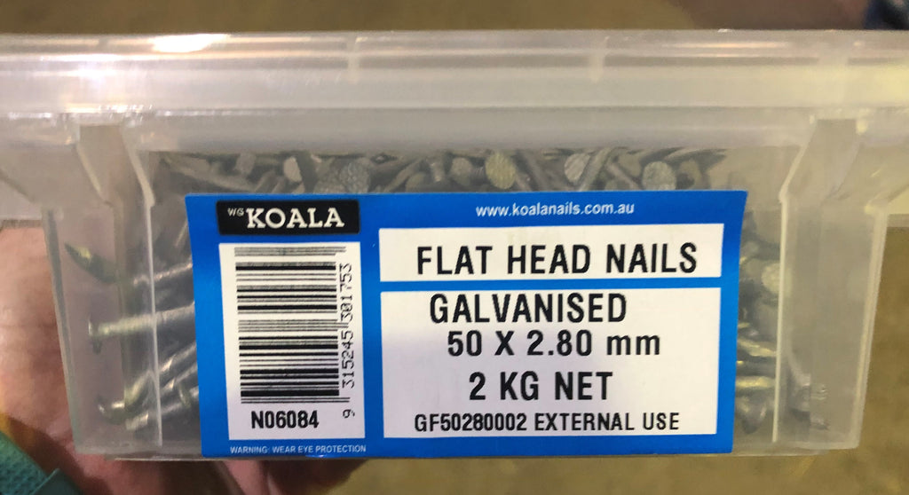 Flat Head Nails Galvanised - 50mm X 2.8mm 2kg