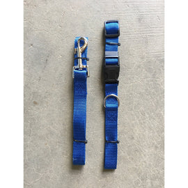 Nylon Leash and Collar BUNDLE - Blue