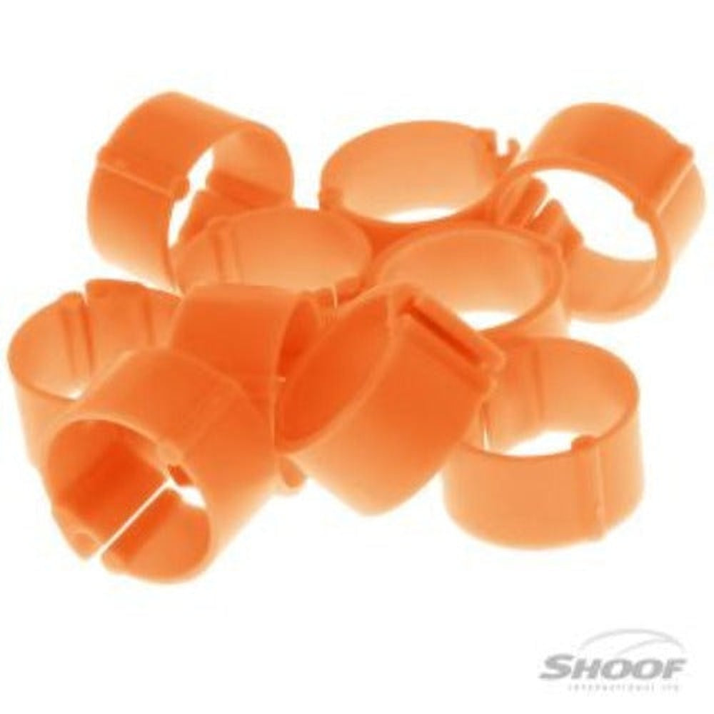 Poultry Leg Band Clip-on 9mm 10pk Orange
