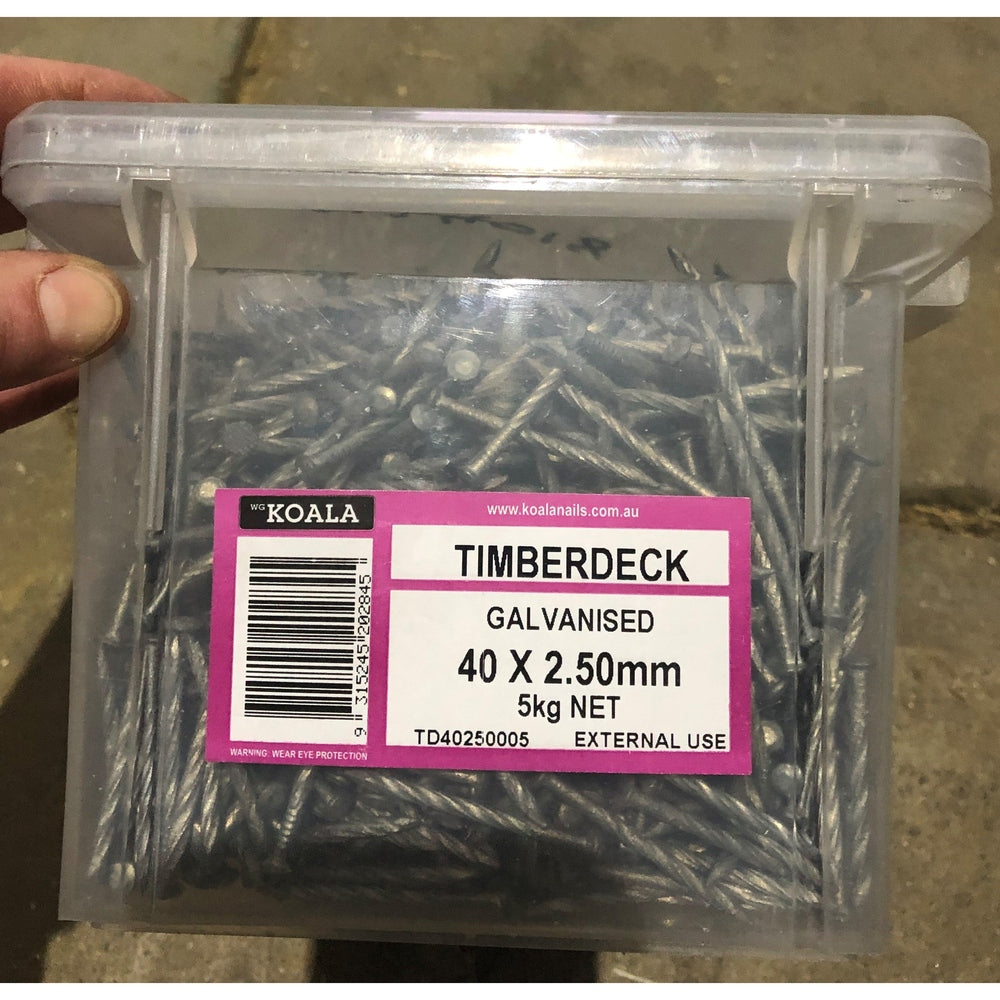 Timber Deck Galvanised Nails - 40mm X 2.5mm 5kg