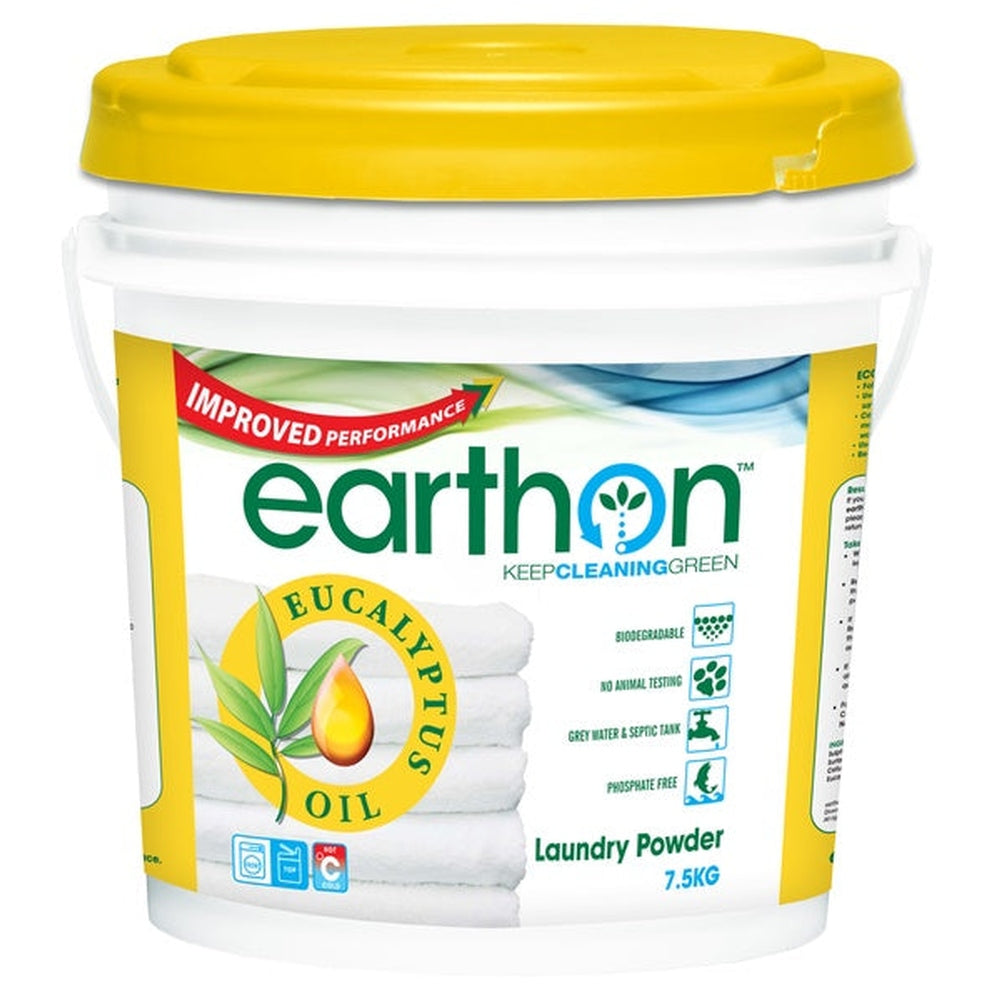 Front And Top Loader Laundry Powder - 7.5 kg - Bucket - Eucalyptus - Earthon - Diversey