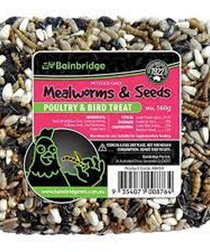 Bainbridge Mealworms and Seeds Treat Block 160g