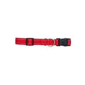 Nylon Reflective Strips Dog Collar 35cm - Red